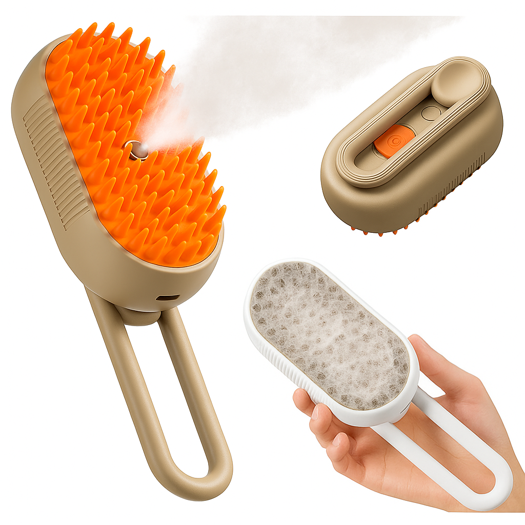Cepillo Para Mascotas Con Vapor 3 En 1