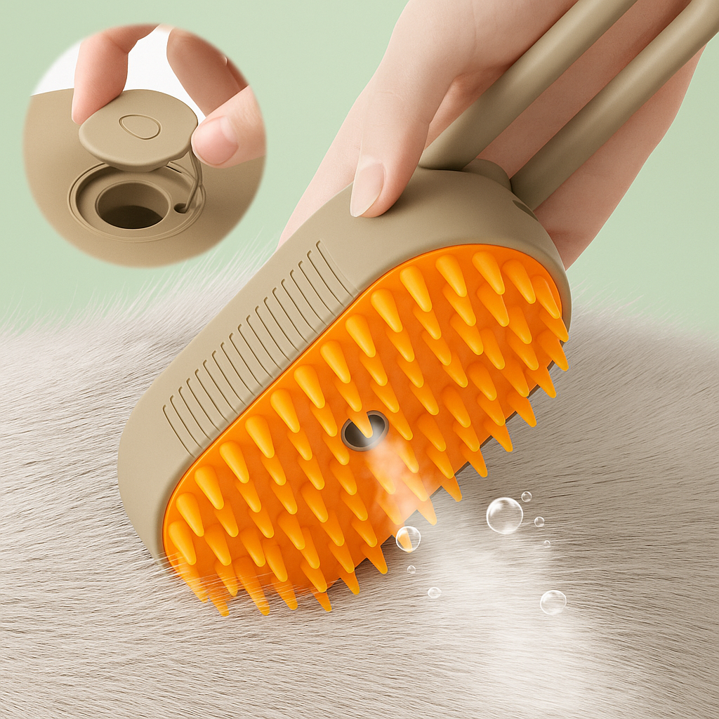 Cepillo Para Mascotas Con Vapor 3 En 1